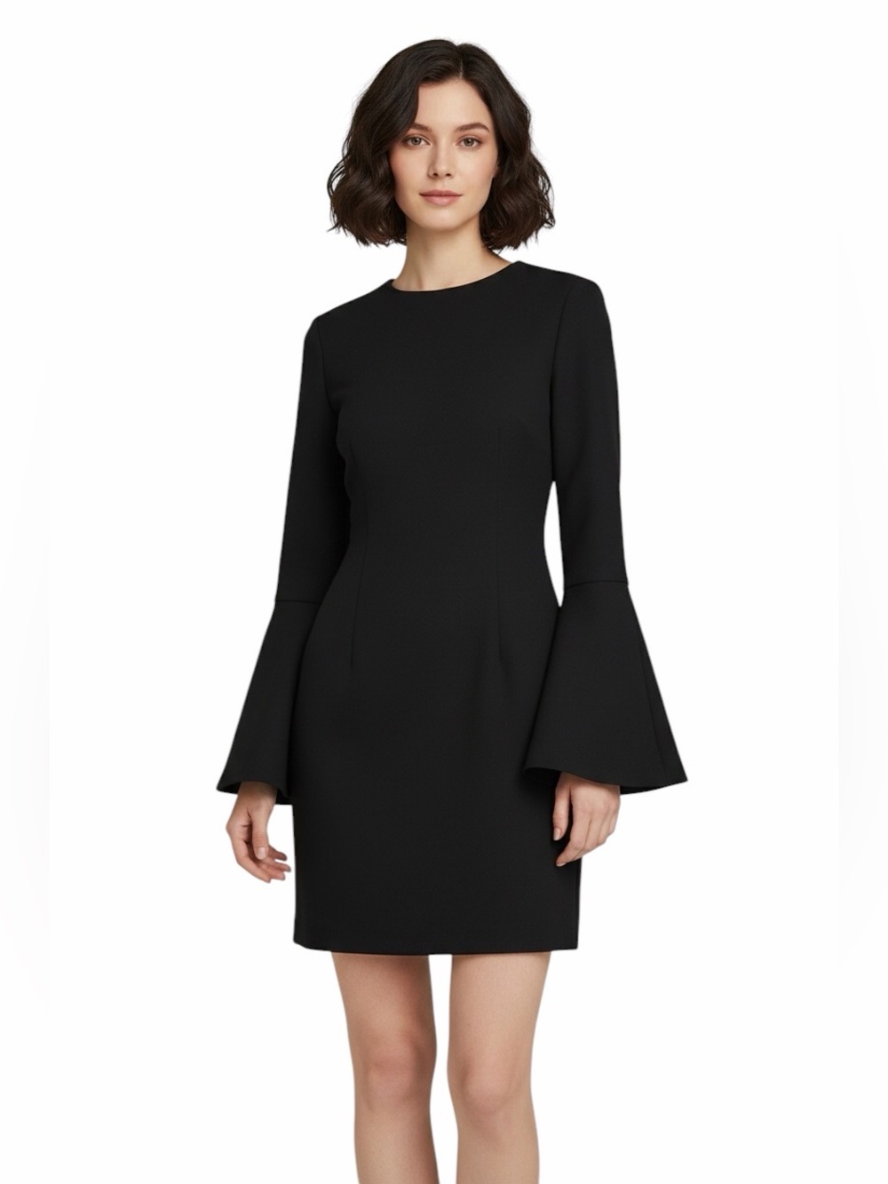 ALICE + OLIVIA NEW Gretel Split Rib Sleeve Crewneck Dress.